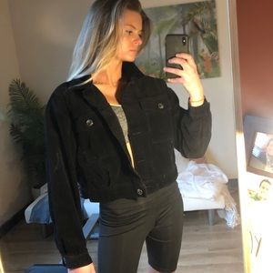 Black corduroy cropped jacket